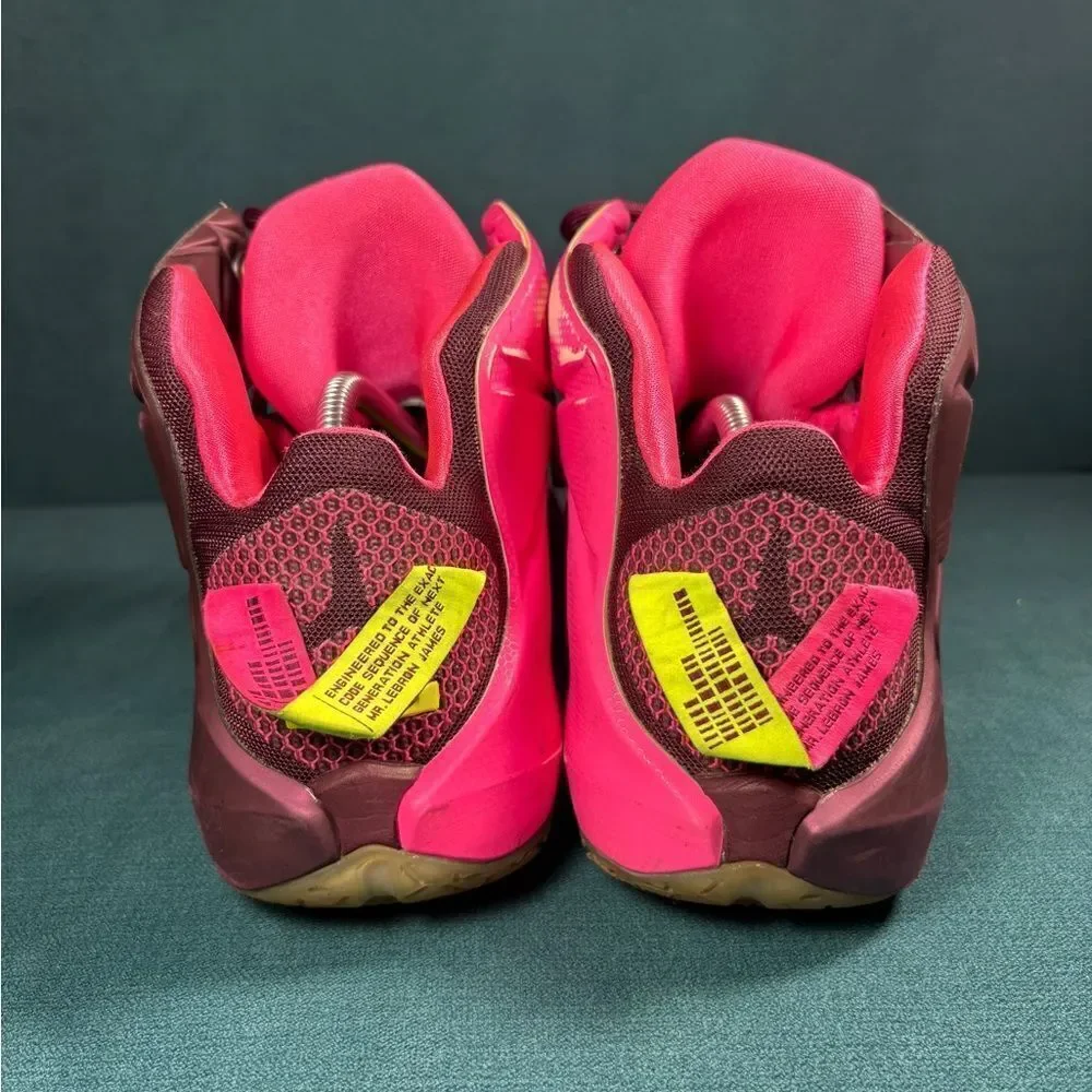 Size 12 - Men’s Nike LeBron XII Double Helix Merlot Volt Pink